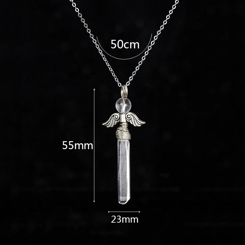 Natural Angel Wing Clear Quartz Necklace