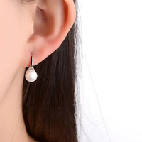 Pure 925 Sterling Silver Earrings Drop Natural Freshwater Pearl