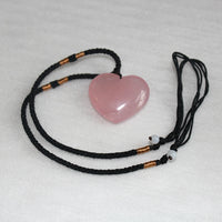 Natural Rose Quartz Heart Necklace