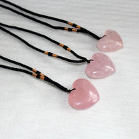 Natural Rose Quartz Heart Necklace