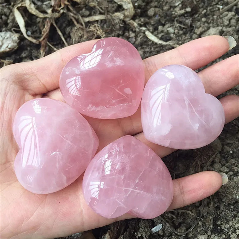 Natural Rose Quartz Heart