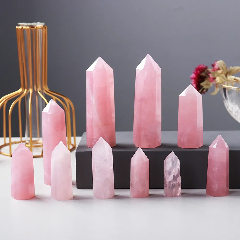 Natural Rose Quartz Tower