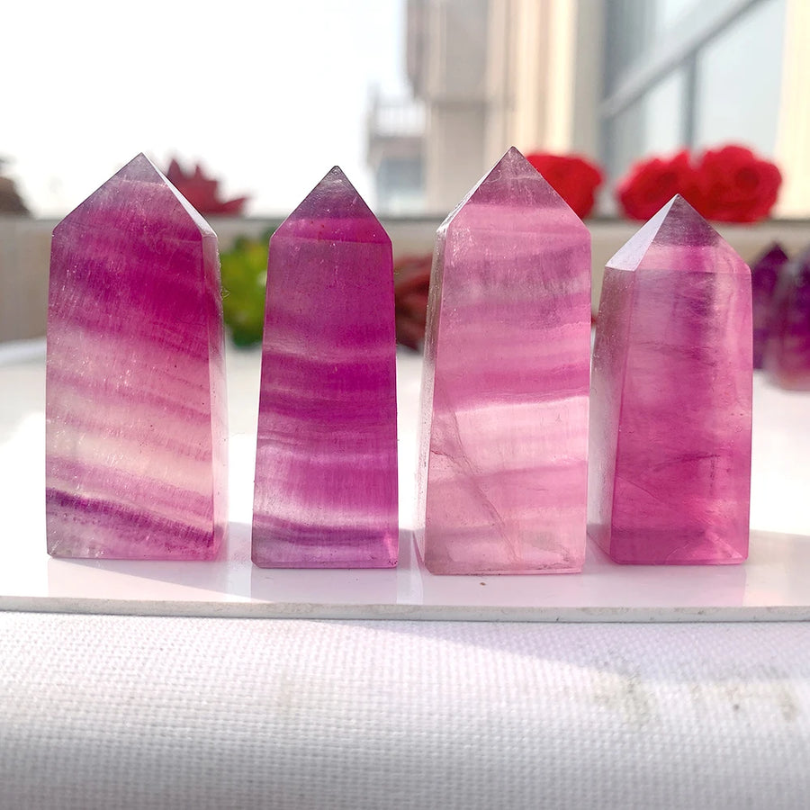 Natural Purple Fluorite Tower