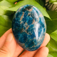 Natural Blue Apatite Palm Stone