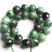 AAA Natural Faceted Green Rubys Zoisite Loose Spacer Bead Jewelry Making DIY Bracelet Necklace Accessories