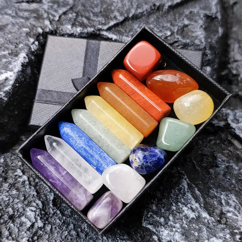 14PCS/Set Natural Gemstone Chakra Healing