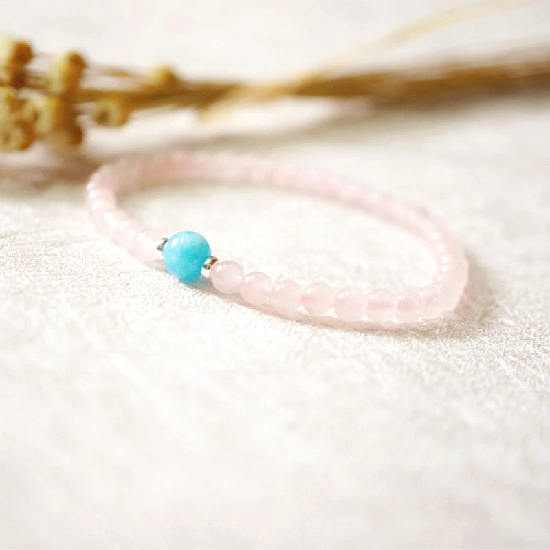 Natural Rose Quartz Amazonite Bracelet