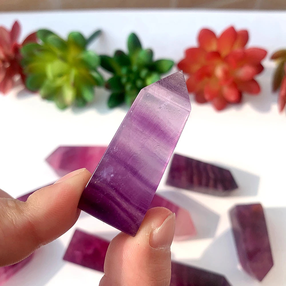 Natural Purple Fluorite Tower