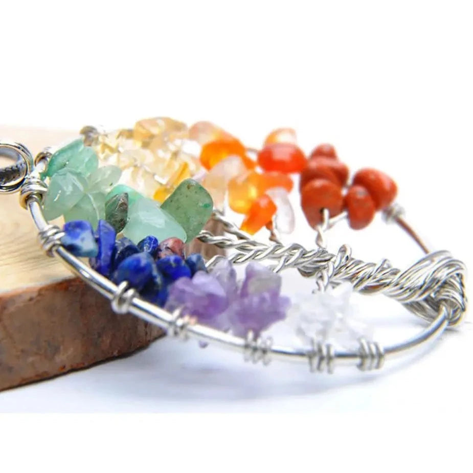 7 Chakra Tree Of Life Pendant Necklace