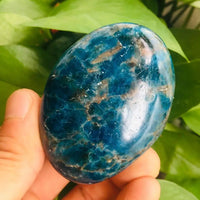 Natural Blue Apatite Palm Stone