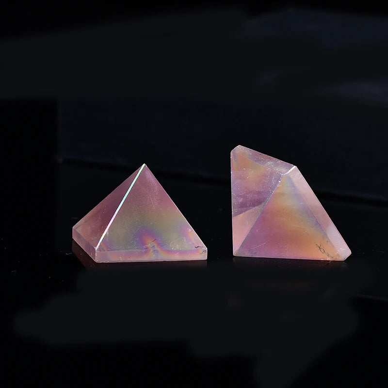 Natural Aura Rose Quartz Pyramid