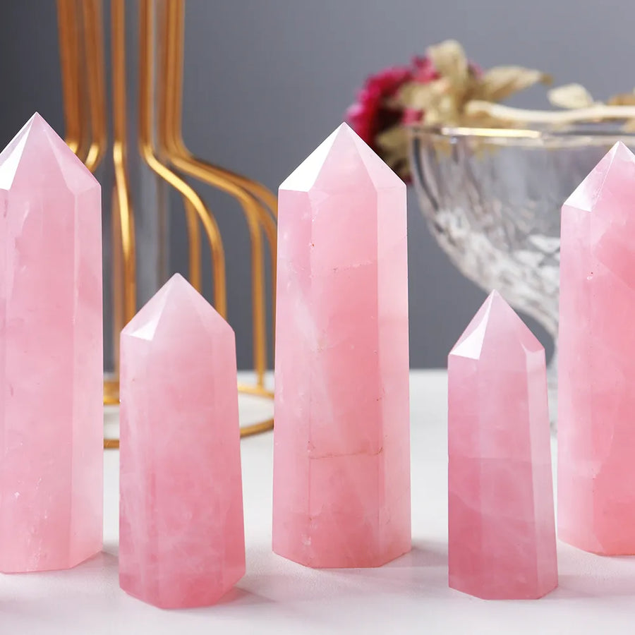 Natural Rose Quartz Tower