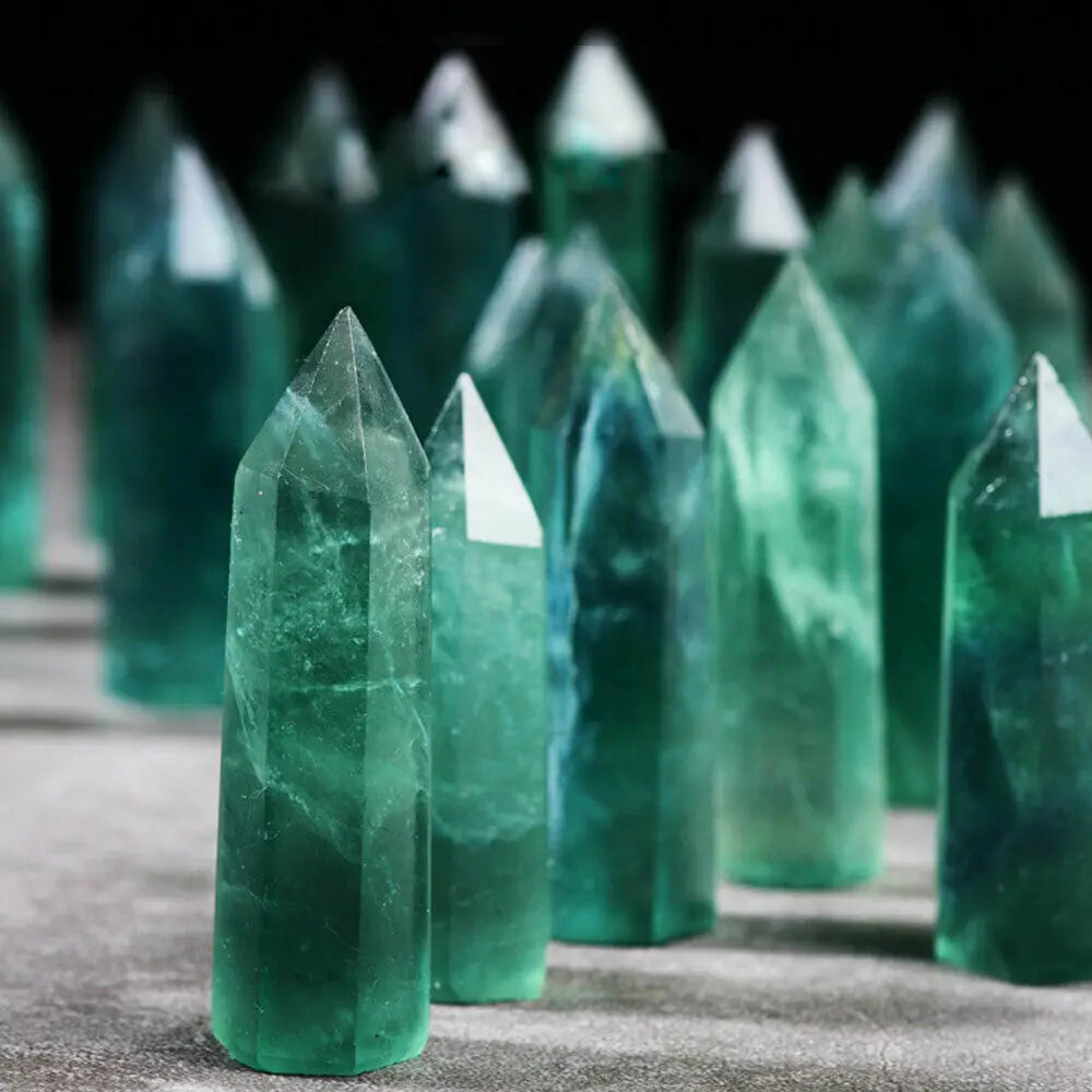 Natural Green Fluorite Tower