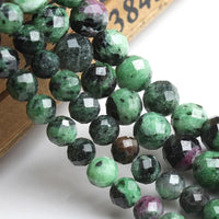 AAA Natural Faceted Green Rubys Zoisite Loose Spacer Bead Jewelry Making DIY Bracelet Necklace Accessories