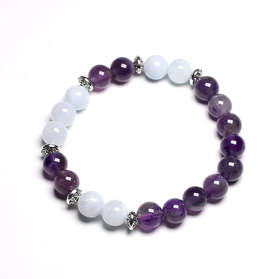 Natural Aquamarine Amethyst Crystal Bracelet