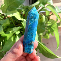 Natural Blue Apatite Tower