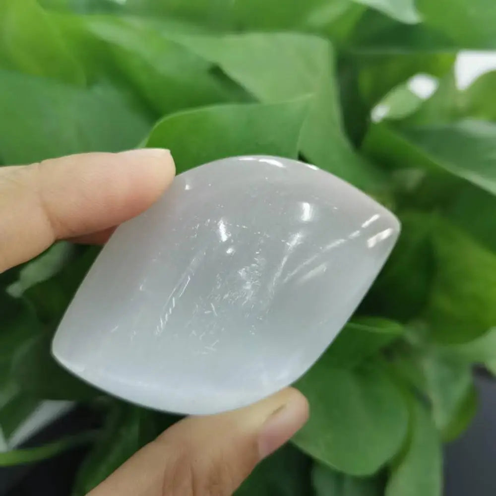 Natural Selenite Palm Stone