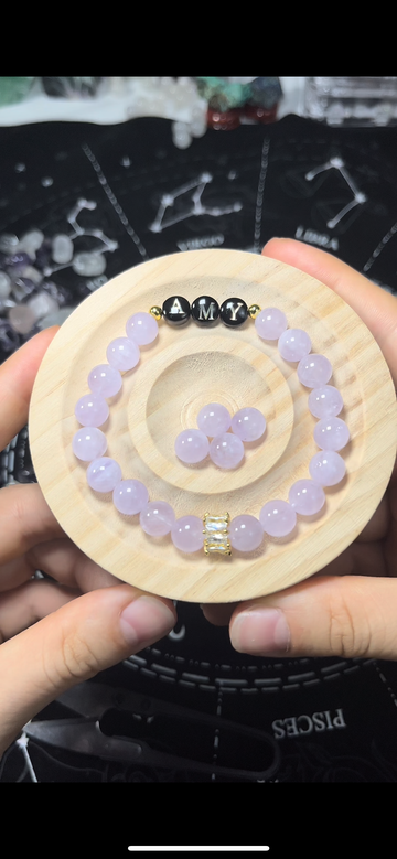 Personalized Healing Crystal Bracelet Lavender Amethyst