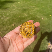 Tigers Eye Lion Carving Pendant