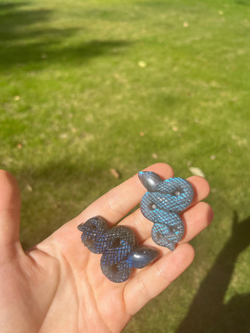 Labradorite Snake Carving Pendant