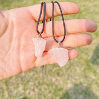 Rose Quartz Raw Pendant Necklace