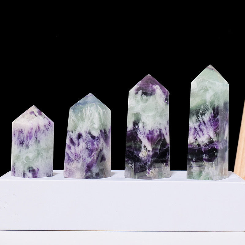 Feather Green Fluorite Tower & Freeform