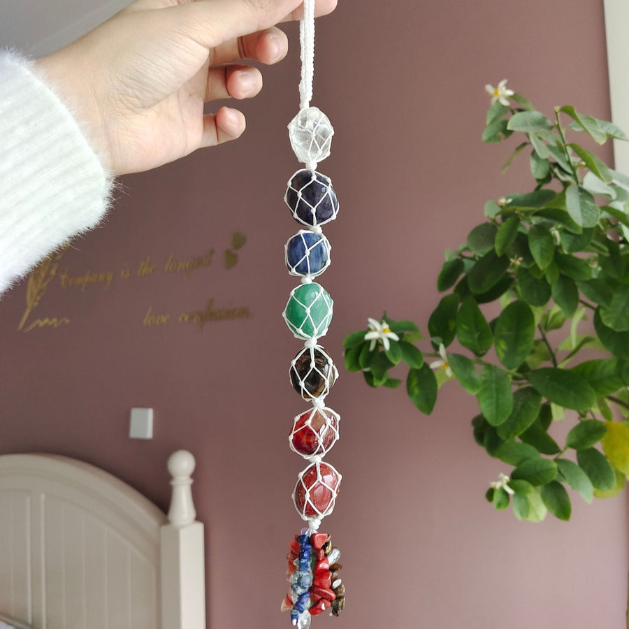 Macrame Crystal Tumble Car Swing Ornament