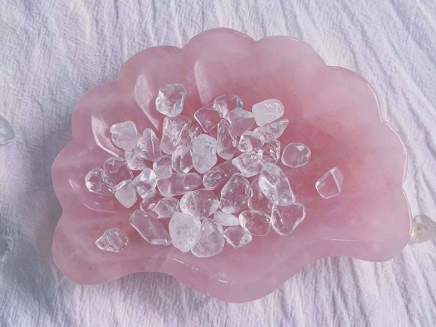 Rose Quartz Bowl Crystal Quartz Bowl Shell Crystal Bowl