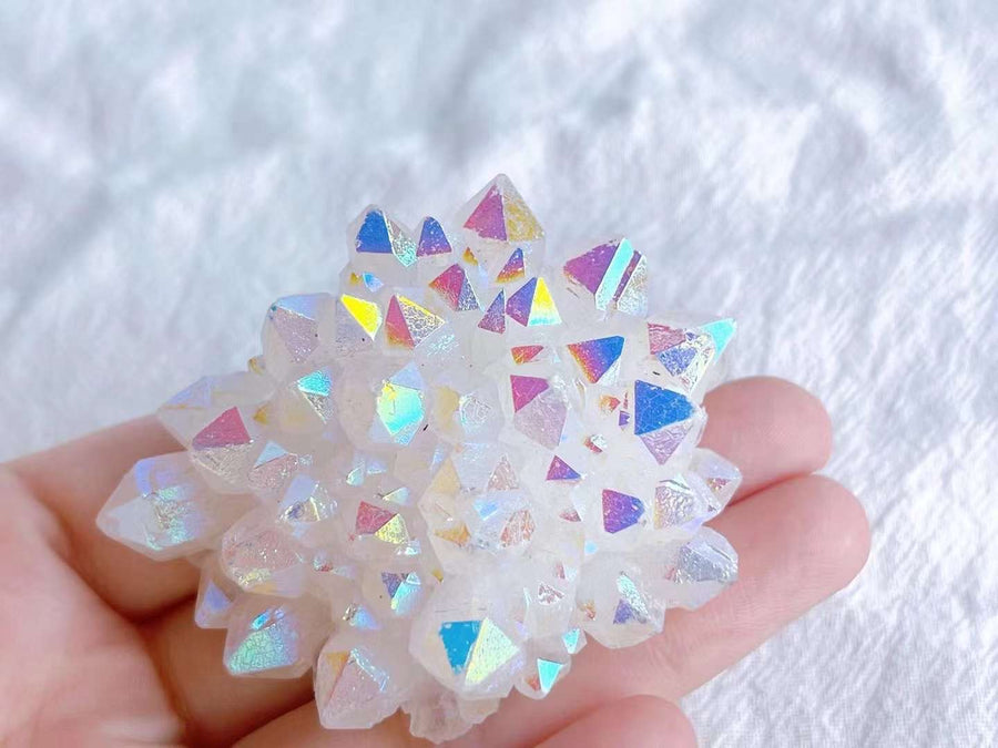 Aura Clear Quartz Cluster Crystal Cluster Clear Quartz Aura Cluster