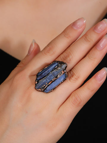 Natural Kyanite Ring Retro Style Ring