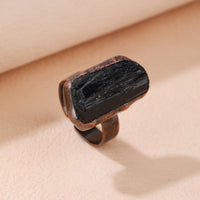 Black Tourmaline Ring Retro Style Ring