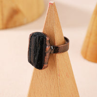 Black Tourmaline Ring Retro Style Ring