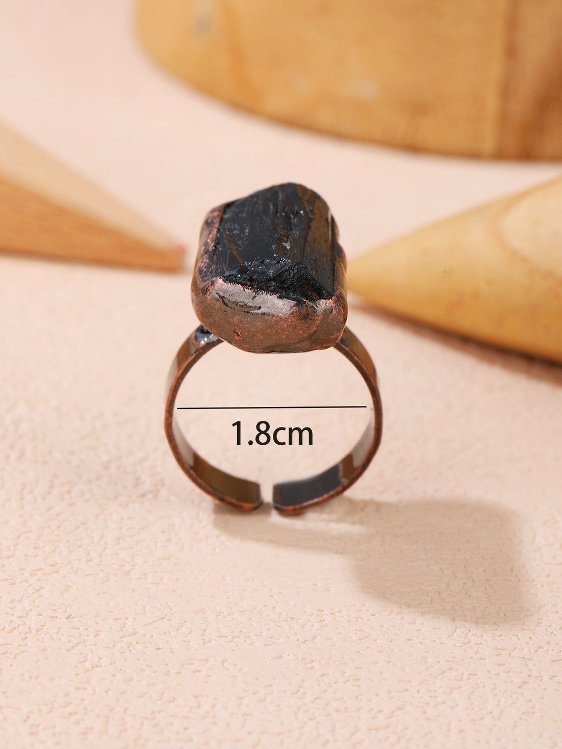 Black Tourmaline Ring Retro Style Ring