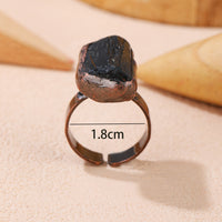 Black Tourmaline Ring Retro Style Ring