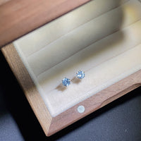 925 Sterling Silver Light Blue Sapphire Stud Earring