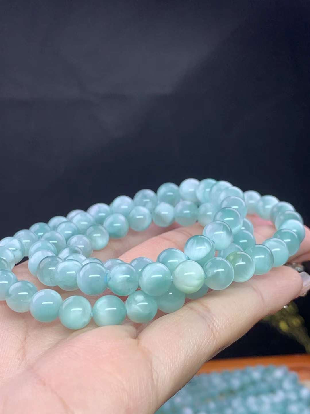 Green Larimar Bead Bracelet