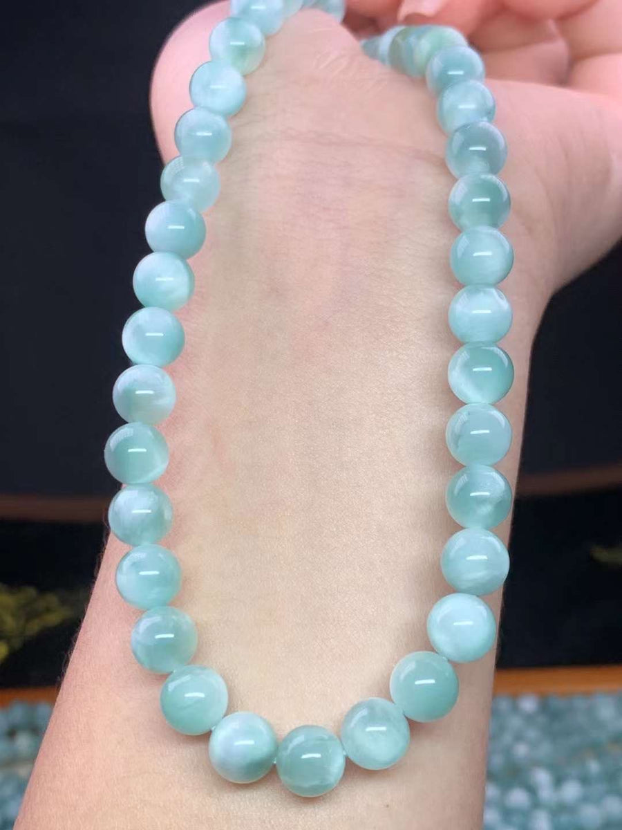 Green Larimar Bead Bracelet