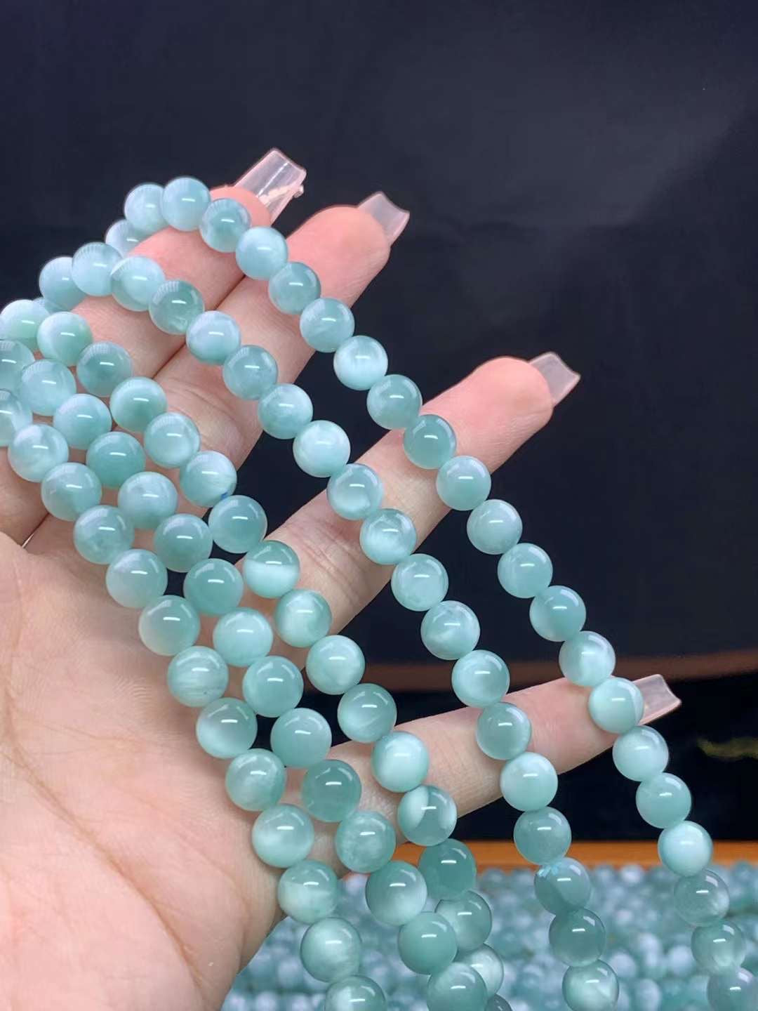 Green Larimar Bead Bracelet