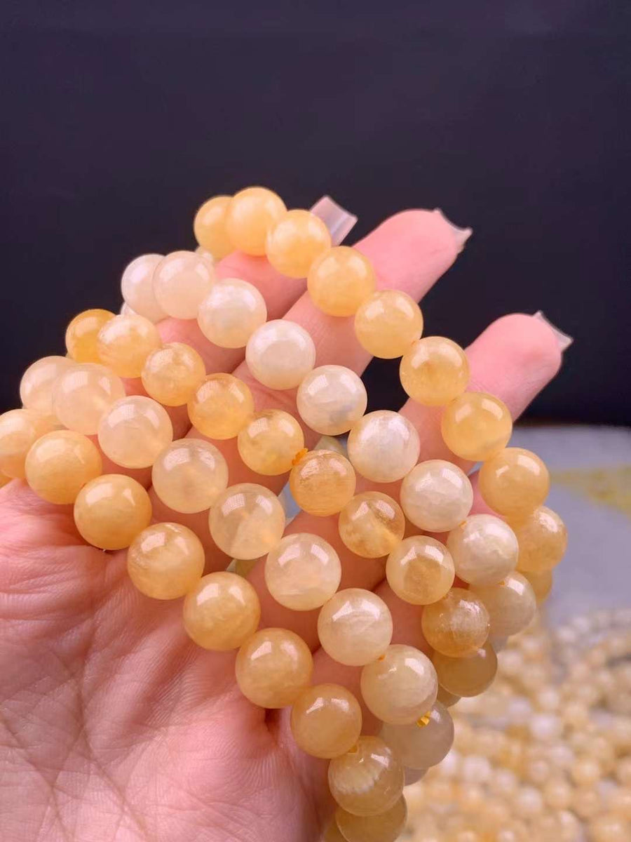 Orange Calcite Bead Bracelet