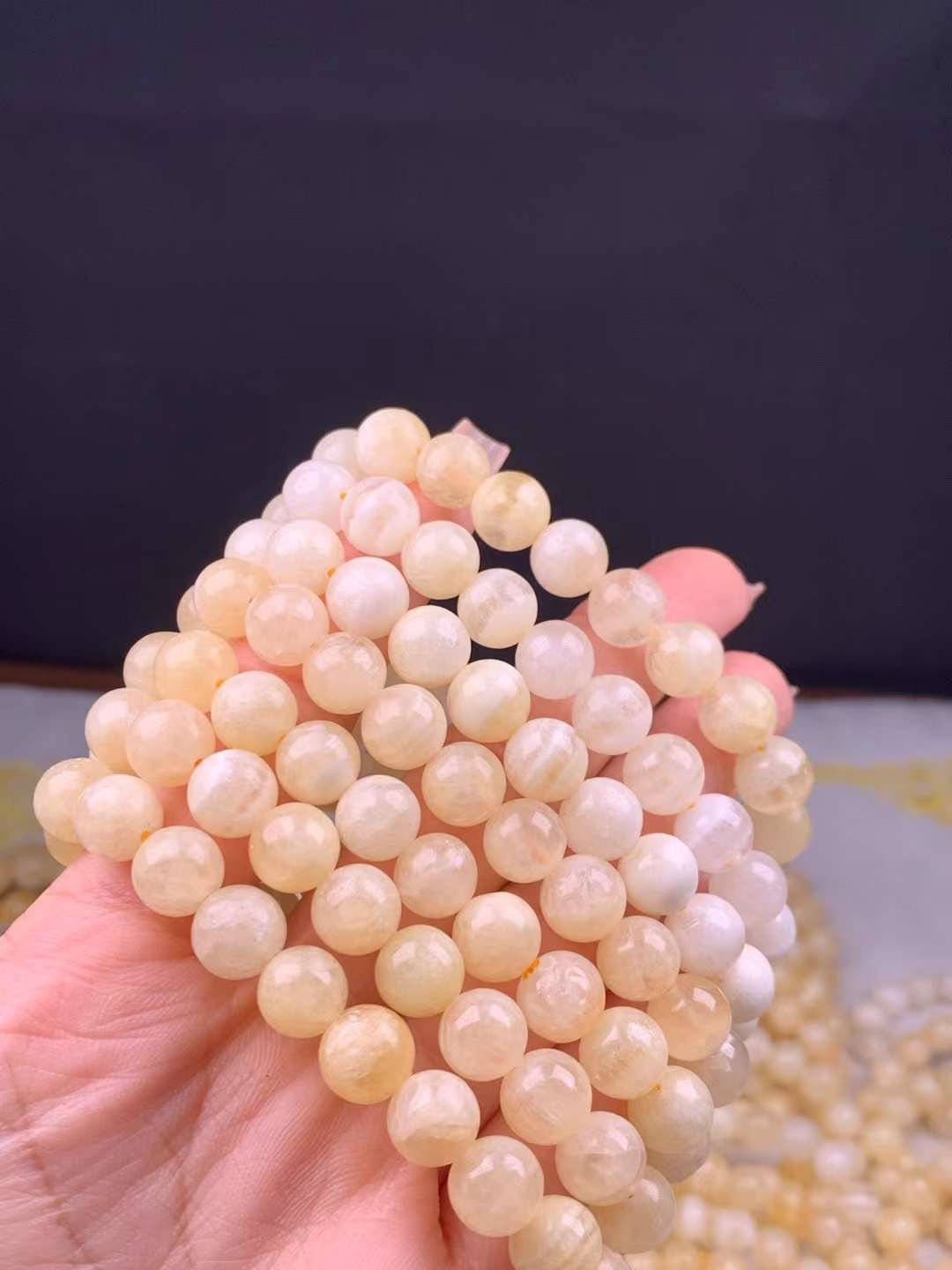 Orange Calcite Bead Bracelet