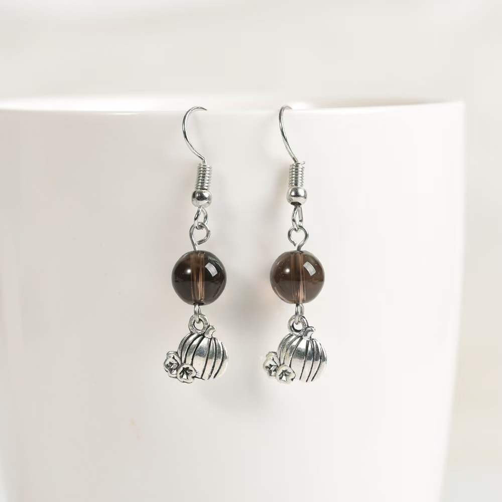 Halloween Pumpkin Gemstone Earrings