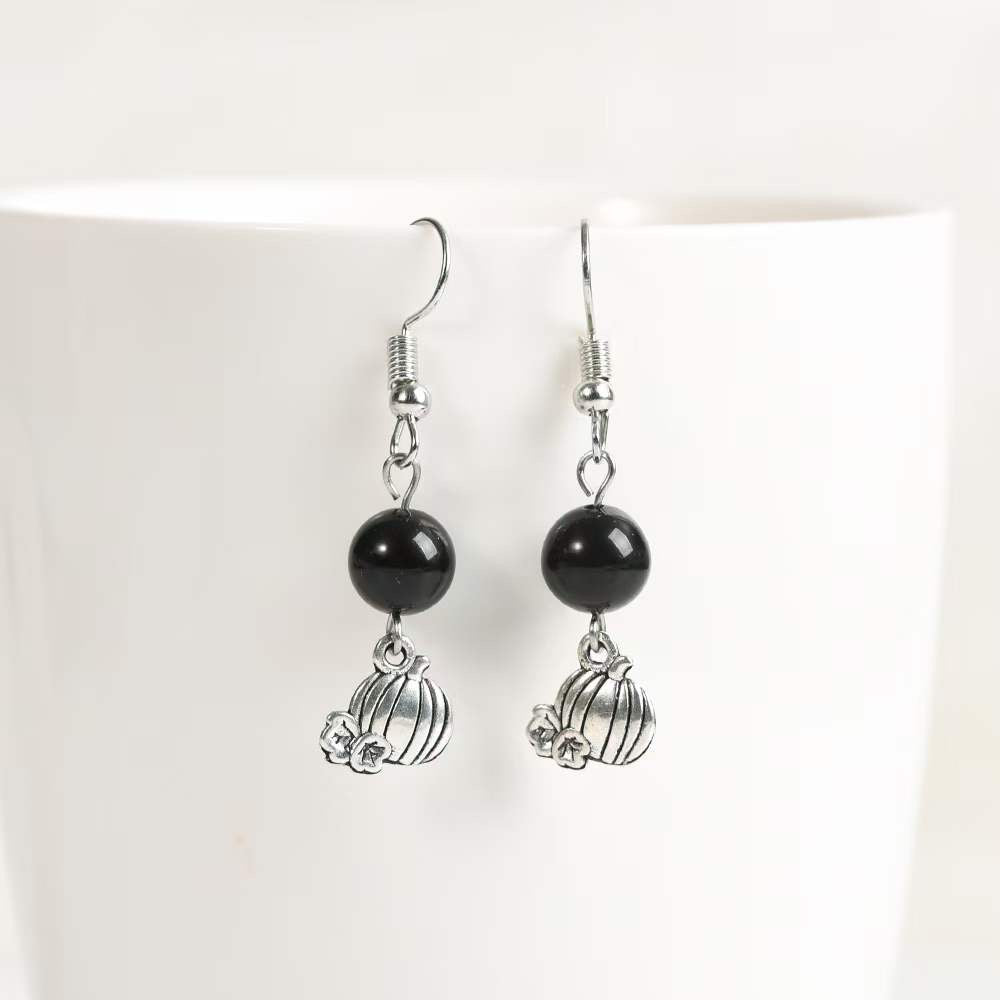 Halloween Pumpkin Gemstone Earrings