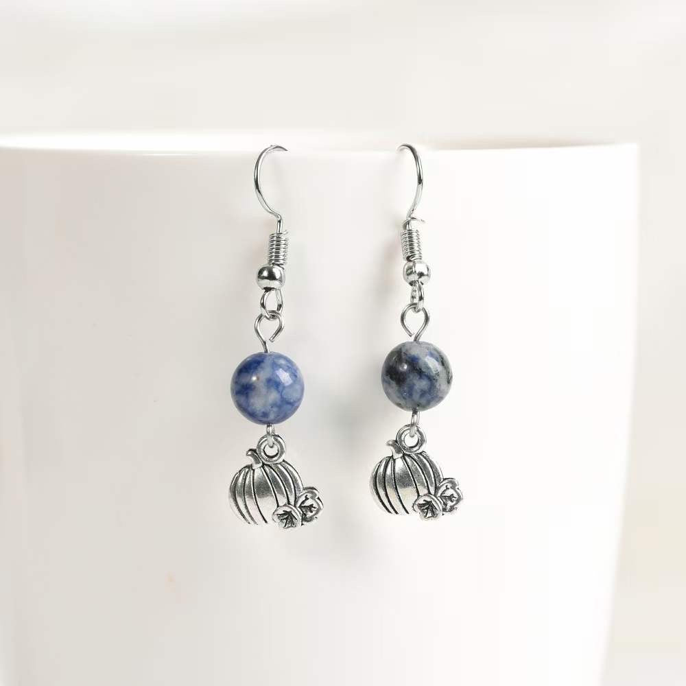 Halloween Pumpkin Gemstone Earrings