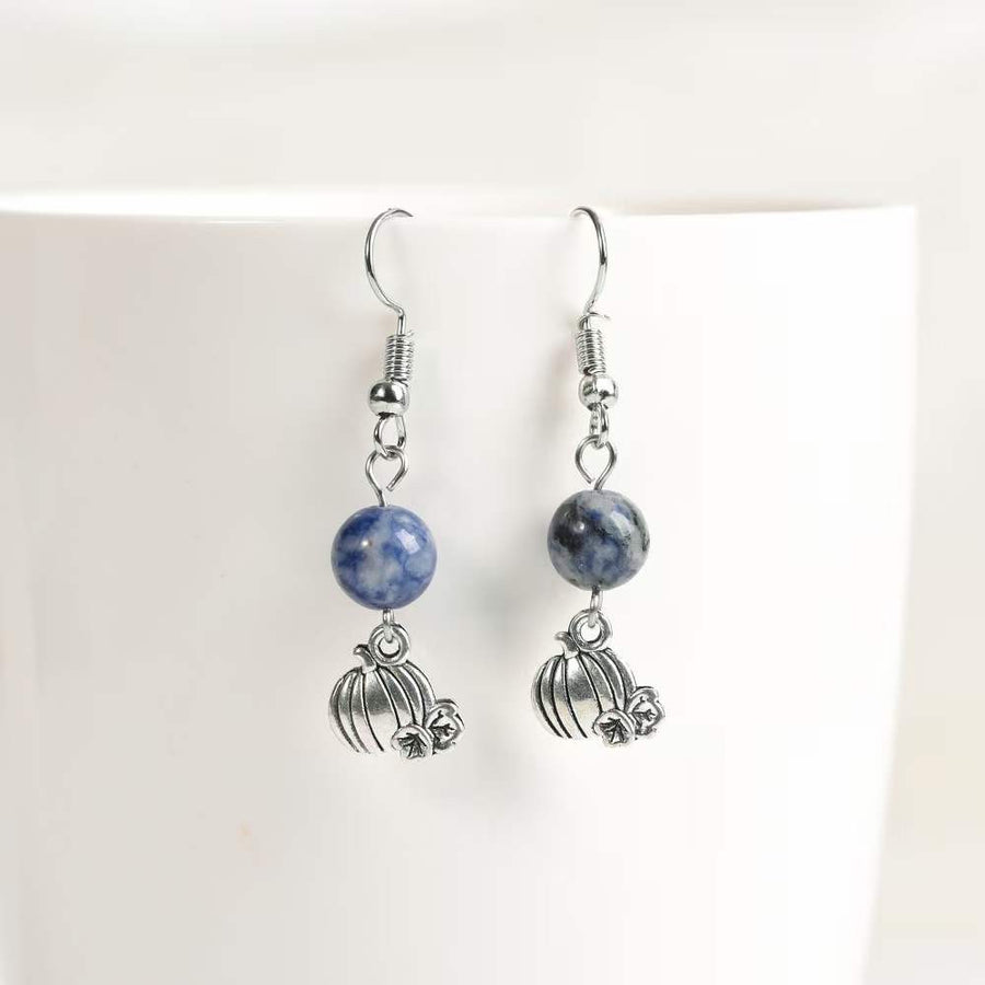 Halloween Pumpkin Gemstone Earrings