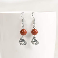 Halloween Pumpkin Gemstone Earrings