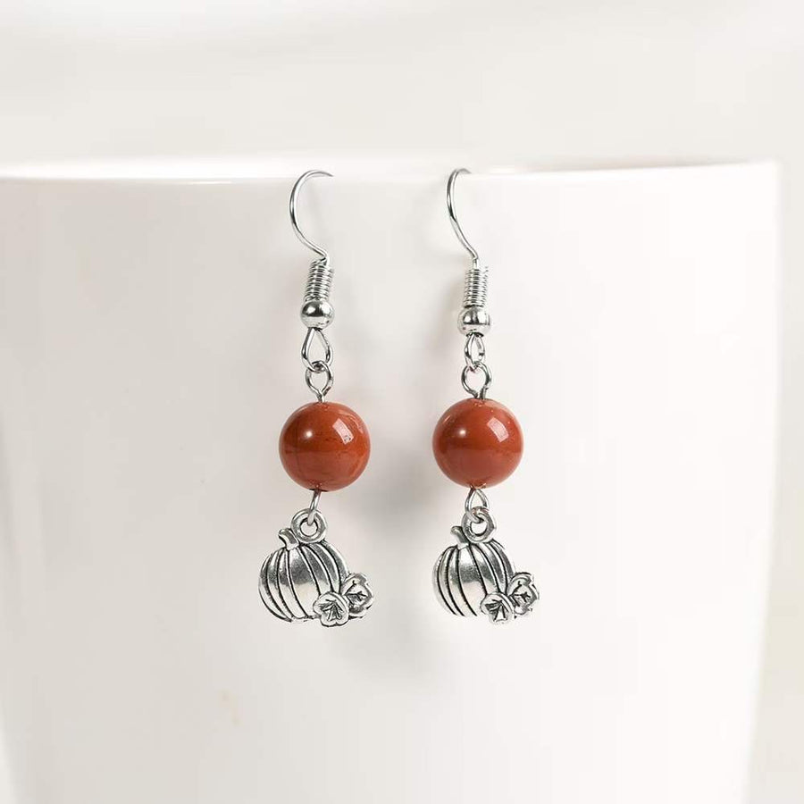 Halloween Pumpkin Gemstone Earrings