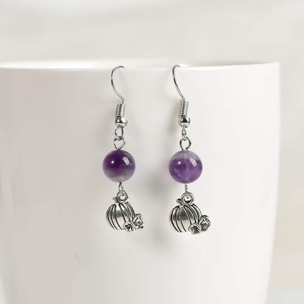 Halloween Pumpkin Gemstone Earrings