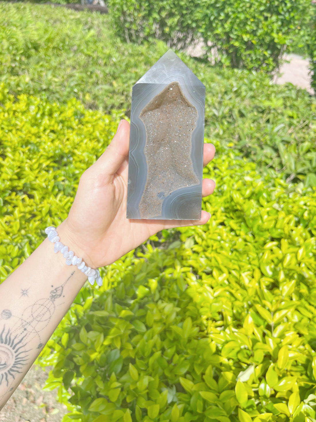 Blue Druzy Agate Tower