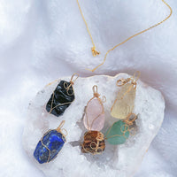 Handmade Pendant Necklace Crystal Raw Stone