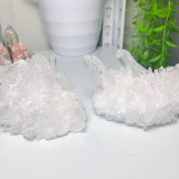 Clear Quartz Cluster Bracelet Earring Jewelry Holder Home Decor Crystal Feng Shui Crystal White Quartz Flower Cluster